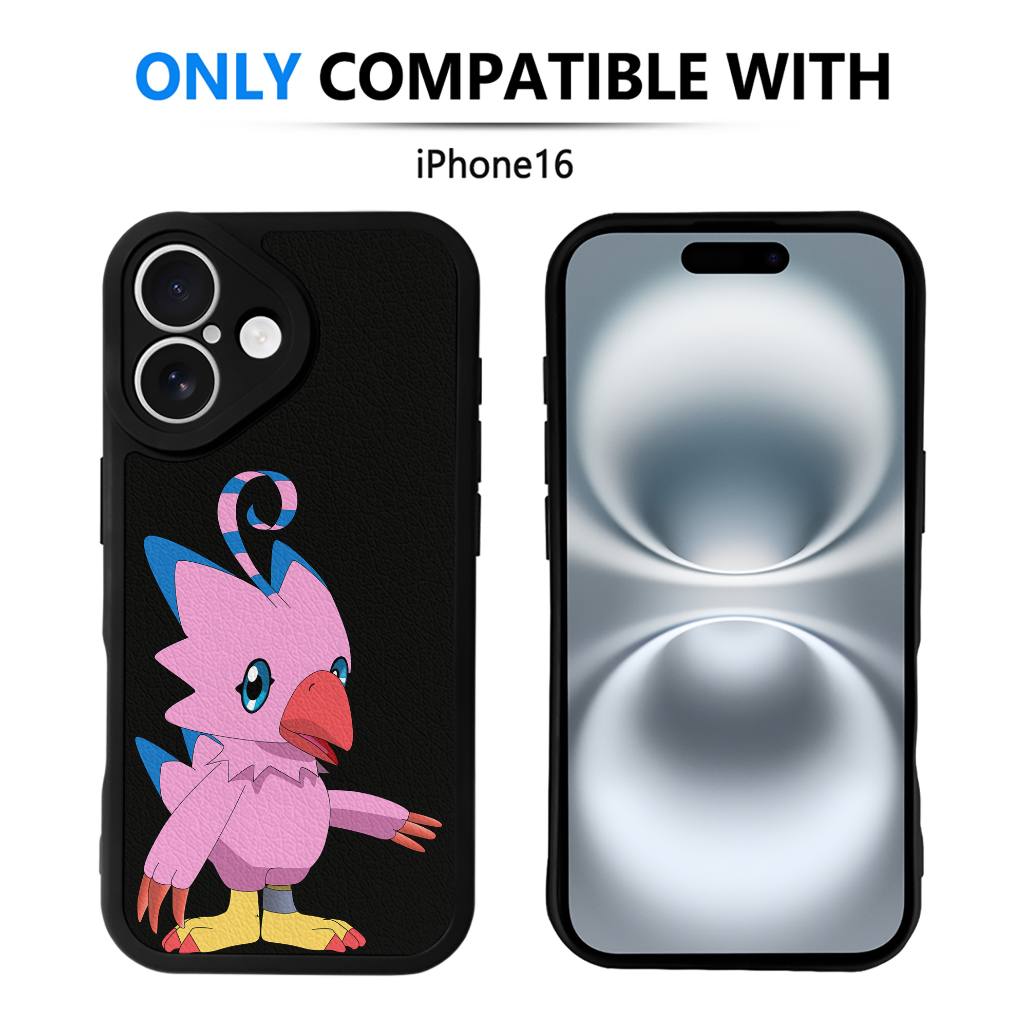 （画像用） Digimon デジタルモンスター/デジモン 【iPhone 16シリーズ対応】シリコンスマホケース（レザー調） 材質：シリコン